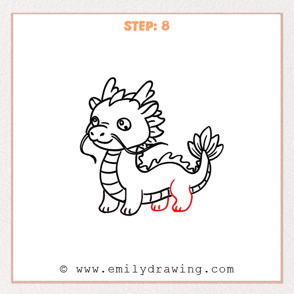 how to draw a chinese dragon - Step 8